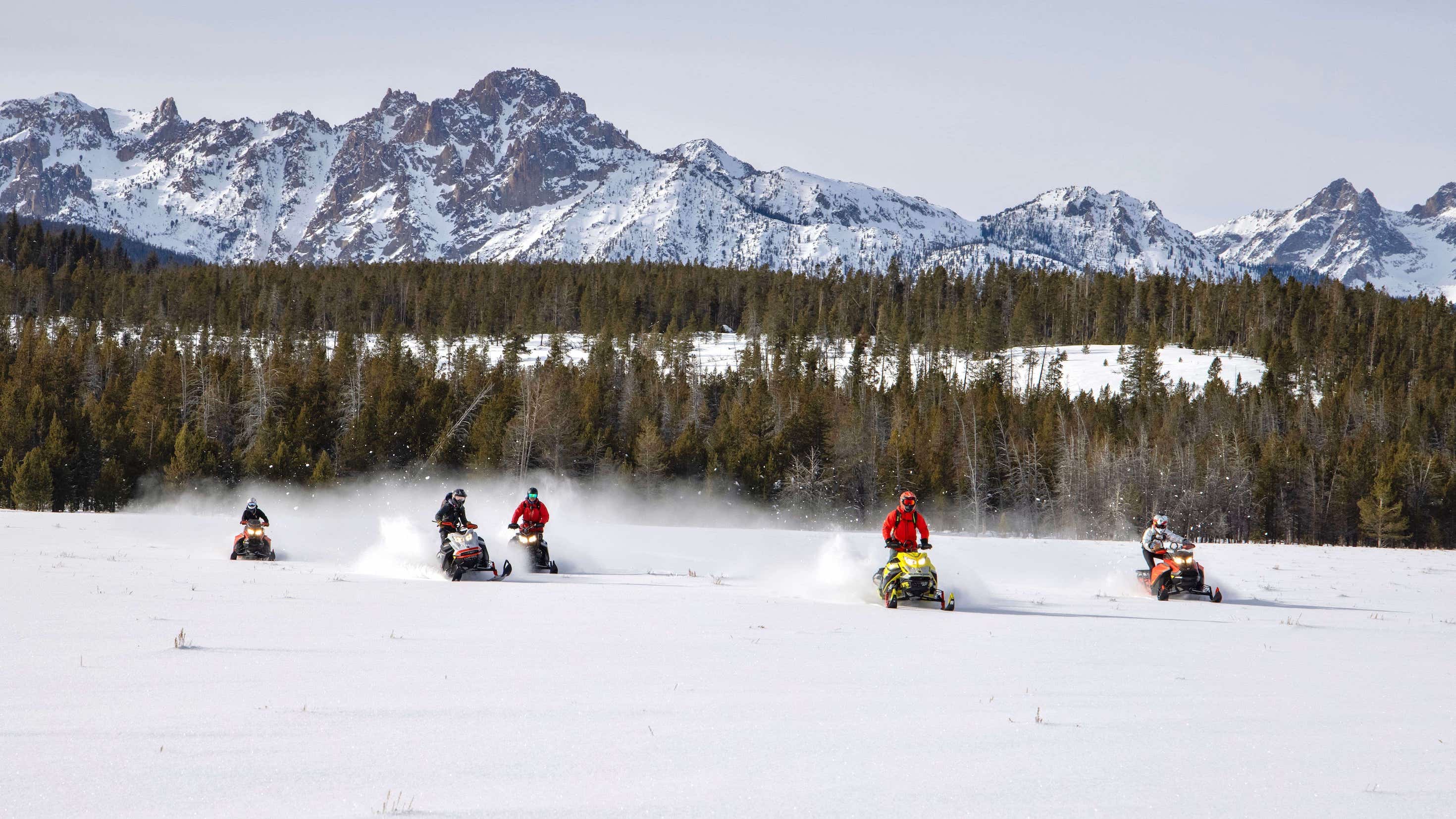 group ski-doo ride in Idaho